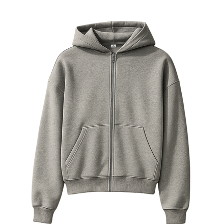EXAGGERATED ZIP UP - GREY