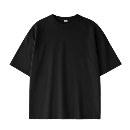 EXAGGERATED BLANK T-SHIRT - BLACK